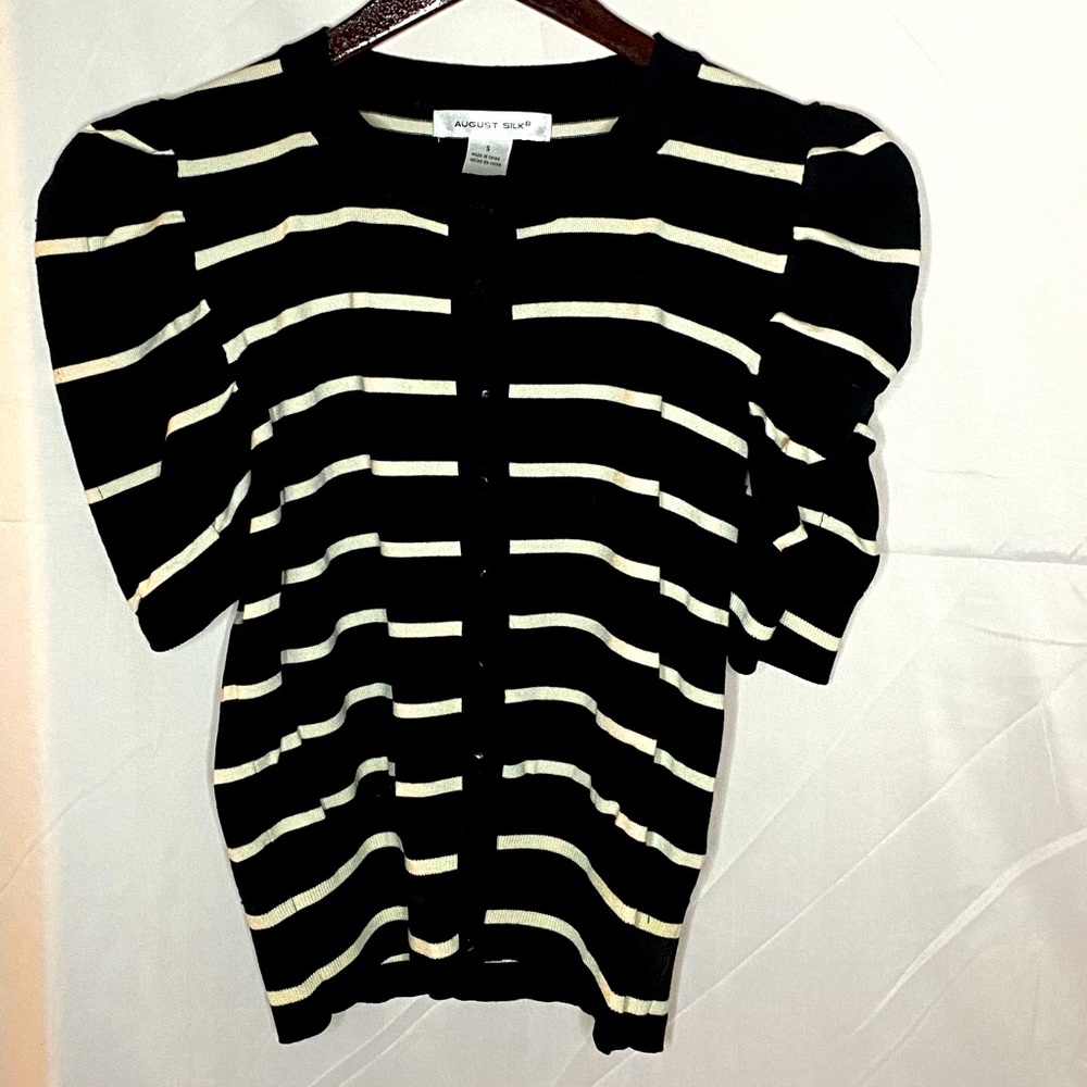 August Silk short sleeve cardigan